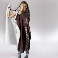 Hawaii Mele Kalikimaka Kakau Hooded Blanket I'iwi Bird on Ohia Lehua LT7 - Polynesian Pride