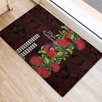 Hawaii Mele Kalikimaka Kakau Rubber Doormat I'iwi Bird on Ohia Lehua LT7 - Polynesian Pride
