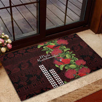 Hawaii Mele Kalikimaka Kakau Rubber Doormat I'iwi Bird on Ohia Lehua LT7 - Polynesian Pride