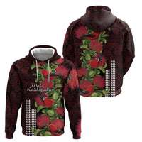 Hawaii Mele Kalikimaka Kakau Zip Hoodie I'iwi Bird on Ohia Lehua