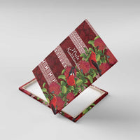 Hawaii Christmas Mele Kalikimaka Canvas Wall Art I'iwi Bird on Ohia Lehua LT7 With Frame Red White - Polynesian Pride