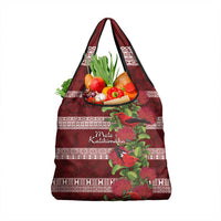Hawaii Christmas Mele Kalikimaka Grocery Bag I'iwi Bird on Ohia Lehua LT7 1-pack One Size Red White - Polynesian Pride