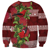 Hawaii Christmas Mele Kalikimaka Sweatshirt I'iwi Bird on Ohia Lehua LT7 - Polynesian Pride