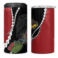 New Zealand Christmas 4 in 1 Can Cooler Tumbler Flora Map with Birds - Polynesian Pride