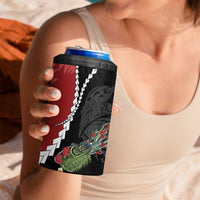 New Zealand Christmas 4 in 1 Can Cooler Tumbler Flora Map with Birds - Polynesian Pride