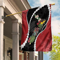 New Zealand Christmas Garden Flag Flora Map with Birds - Polynesian Pride