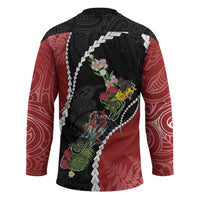 New Zealand Christmas Hockey Jersey Flora Map with Birds LT7 - Polynesian Pride