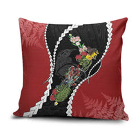 New Zealand Christmas Pillow Cover Flora Map with Birds - Polynesian Pride