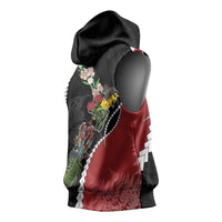 New Zealand Christmas Sleeveless Hoodie Flora Map with Birds - Polynesian Pride