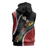 New Zealand Christmas Sleeveless Zip Hoodie Flora Map with Birds LT7 - Polynesian Pride