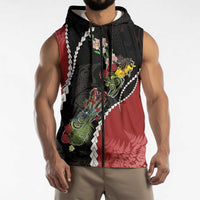 New Zealand Christmas Sleeveless Zip Hoodie Flora Map with Birds LT7 - Polynesian Pride