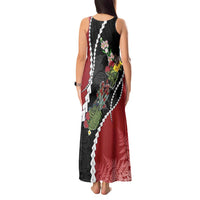 New Zealand Christmas Tank Maxi Dress Flora Map with Birds - Polynesian Pride
