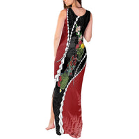 New Zealand Christmas Tank Maxi Dress Flora Map with Birds - Polynesian Pride