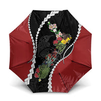New Zealand Christmas Umbrella Flora Map with Birds - Polynesian Pride