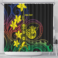 New Caledonia Kanaky Personalized Shower Curtain Fleche Faitiere - Plumeria