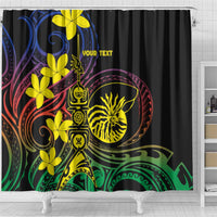 New Caledonia Kanaky Personalized Shower Curtain Fleche Faitiere - Plumeria