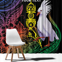 New Caledonia Kanaky Personalized Window Curtain Fleche Faitiere Mix Kagu