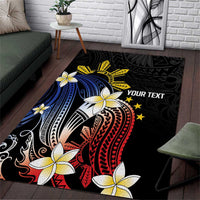 Personalized Philippines Tribal Area Rug Tropical Waves - Plumeria