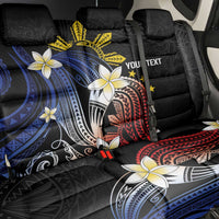 Personalized Philippines Tribal Back Car Seat Cover Tropical Waves - Plumeria