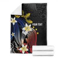 Personalized Philippines Tribal Blanket Tropical Waves - Plumeria
