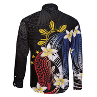 Personalized Philippines Tribal Family Matching Puletasi and Hawaiian Shirt Tropical Waves - Plumeria
