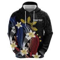 Personalized Philippines Tribal Hoodie Tropical Waves - Plumeria