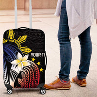 Personalized Philippines Tribal Luggage Cover Tropical Waves - Plumeria