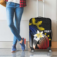 Personalized Philippines Tribal Luggage Cover Tropical Waves - Plumeria