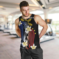 Personalized Philippines Tribal Men Tank Top Tropical Waves - Plumeria