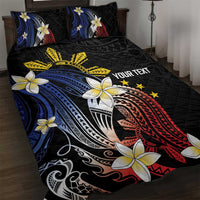 Personalized Philippines Tribal Quilt Bed Set Tropical Waves - Plumeria