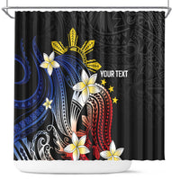 Personalized Philippines Tribal Shower Curtain Tropical Waves - Plumeria