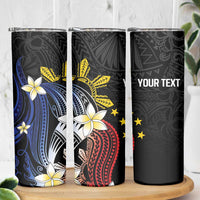 Personalized Philippines Tribal Skinny Tumbler Tropical Waves - Plumeria