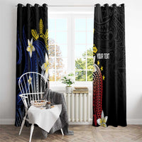 Personalized Philippines Tribal Window Curtain Tropical Waves - Plumeria