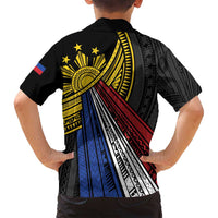 Philippines Sun Family Matching Long Sleeve Bodycon Dress and Hawaiian Shirt Pasifika Tribal Style