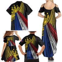 Philippines Sun Family Matching Summer Maxi Dress and Hawaiian Shirt Pasifika Tribal Style
