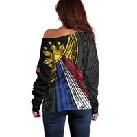 Philippines Sun Off Shoulder Sweater Pasifika Tribal Style