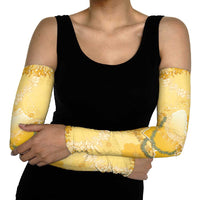 Hawaii Oahu Island Flowers Lei Arm Sleeves Yellow Ilima Mix Plumeria LT7 - Polynesian Pride
