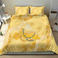 Hawaii Oahu Island Flowers Lei Bedding Set Yellow Ilima Mix Plumeria LT7 - Polynesian Pride