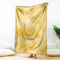 Hawaii Oahu Island Flowers Lei Blanket Yellow Ilima Mix Plumeria LT7 - Polynesian Pride