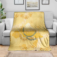 Hawaii Oahu Island Flowers Lei Blanket Yellow Ilima Mix Plumeria LT7 - Polynesian Pride