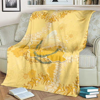 Hawaii Oahu Island Flowers Lei Blanket Yellow Ilima Mix Plumeria LT7 - Polynesian Pride
