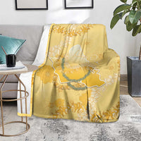Hawaii Oahu Island Flowers Lei Blanket Yellow Ilima Mix Plumeria LT7 - Polynesian Pride
