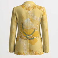 Hawaii Oahu Island Flowers Lei Blazer Yellow Ilima Mix Plumeria LT7 - Polynesian Pride