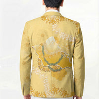 Hawaii Oahu Island Flowers Lei Blazer Yellow Ilima Mix Plumeria LT7 - Polynesian Pride