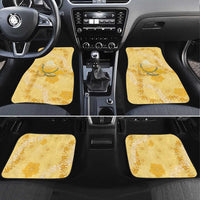 Hawaii Oahu Island Flowers Lei Car Mats Yellow Ilima Mix Plumeria LT7 Set 4pcs Yellow - Polynesian Pride