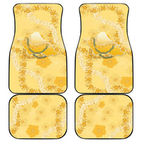 Hawaii Oahu Island Flowers Lei Car Mats Yellow Ilima Mix Plumeria LT7 - Polynesian Pride