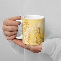Hawaii Oahu Island Flowers Lei Ceramic Mug Yellow Ilima Mix Plumeria LT7 - Polynesian Pride