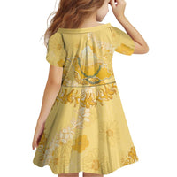 Hawaii Oahu Island Flowers Lei Family Matching Mermaid Dress and Hawaiian Shirt Yellow Ilima Mix Plumeria