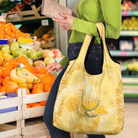 Hawaii Oahu Island Flowers Lei Grocery Bag Yellow Ilima Mix Plumeria