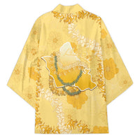 Hawaii Oahu Island Flowers Lei Kimono Yellow Ilima Mix Plumeria LT7 - Polynesian Pride